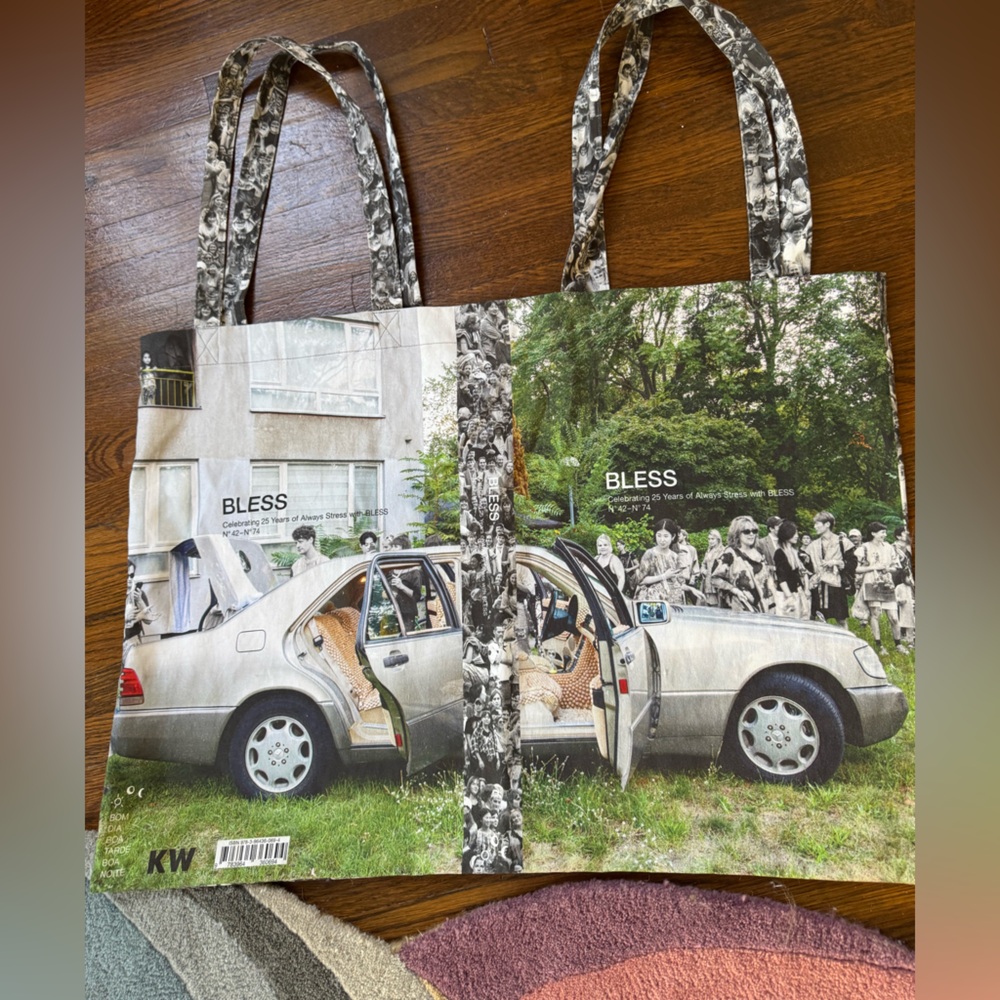 NEW designer graphic print extra wide tote bag